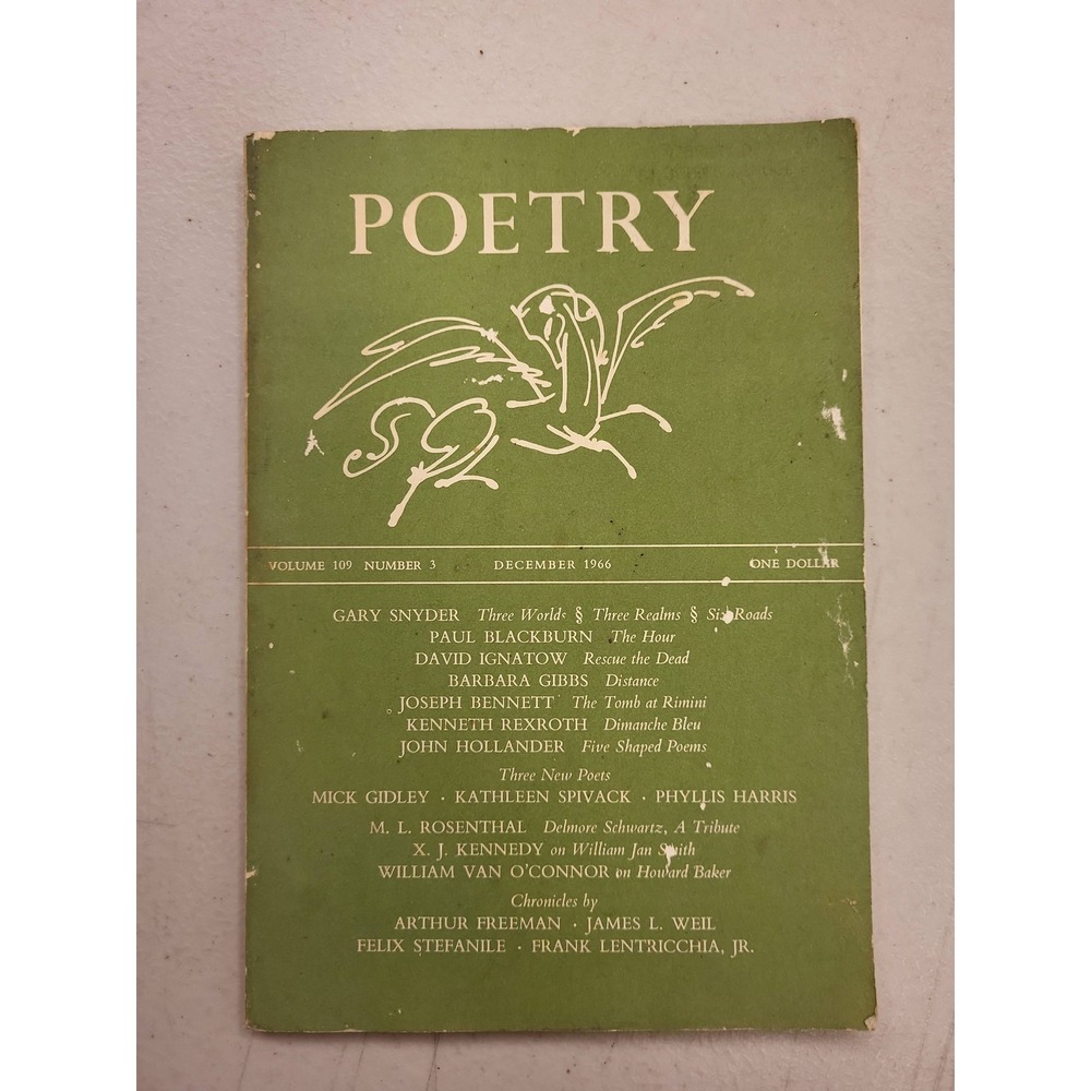 Poetry Magazine December 1966 Vintage Literary Journal‎ Collectible Issue Poems